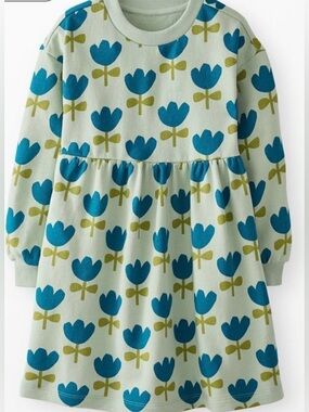 Hanna Andersson Tulip Design Sweatshirt Dress EUC